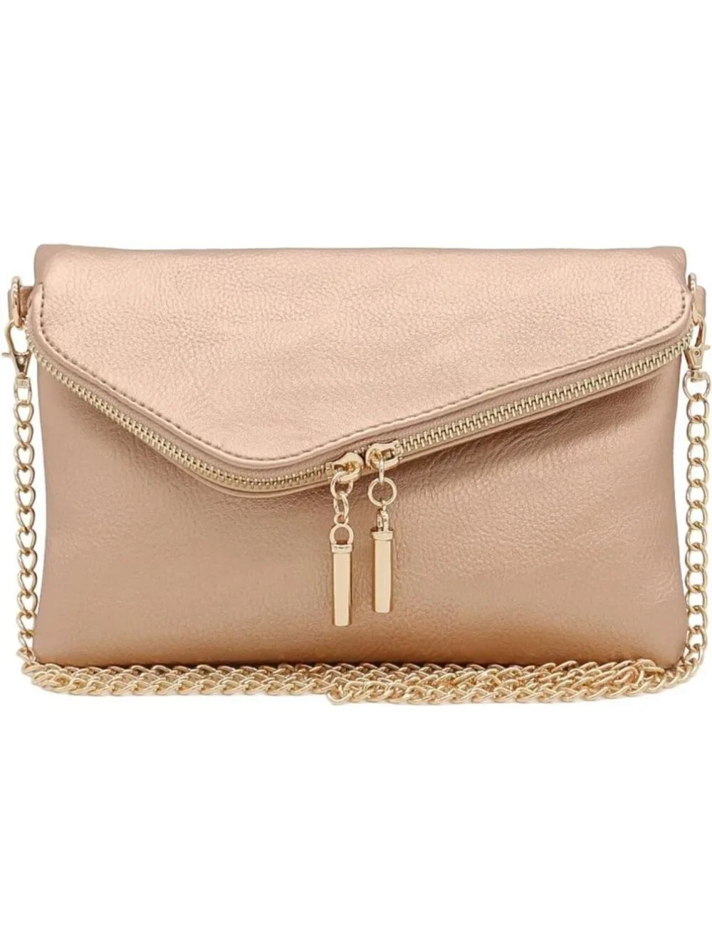 Chic Envelope Wristlet Clutch Crossbody Bag with Chain Strap - Stylish